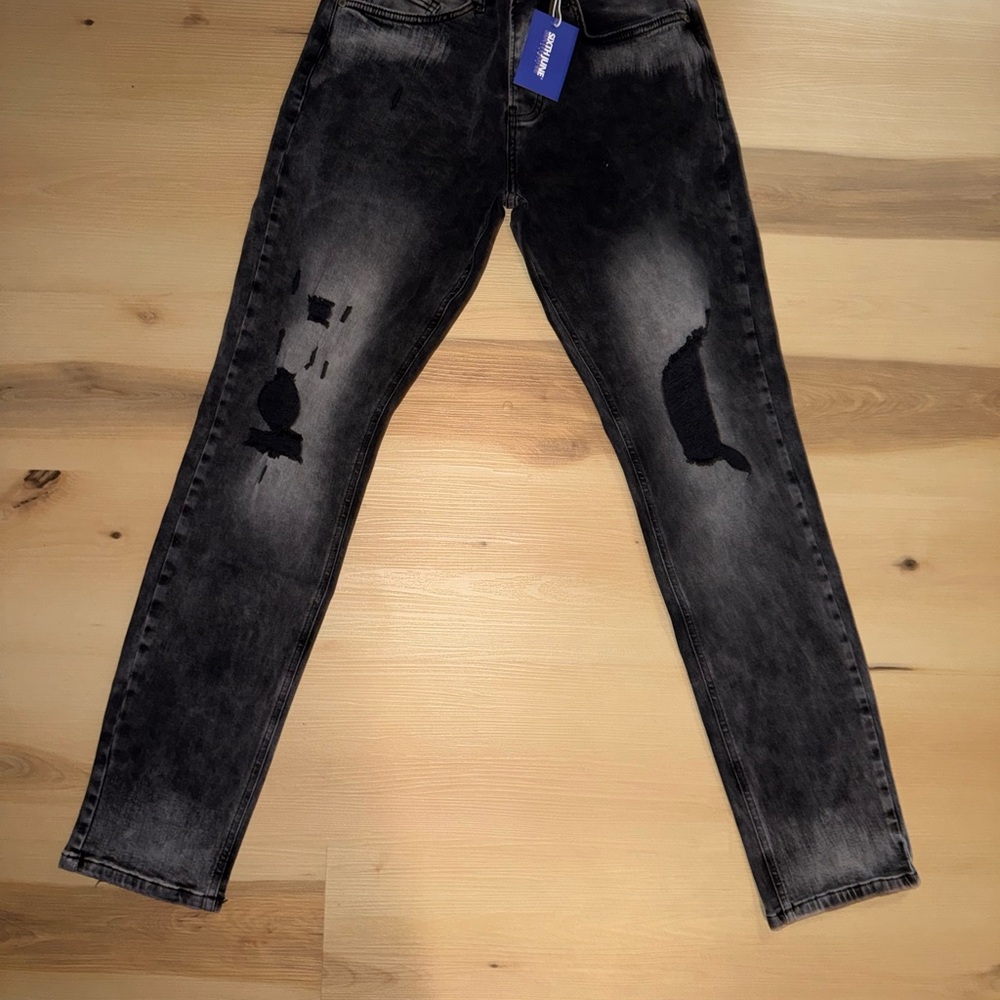 Men's Washed Black Skinny Jeans